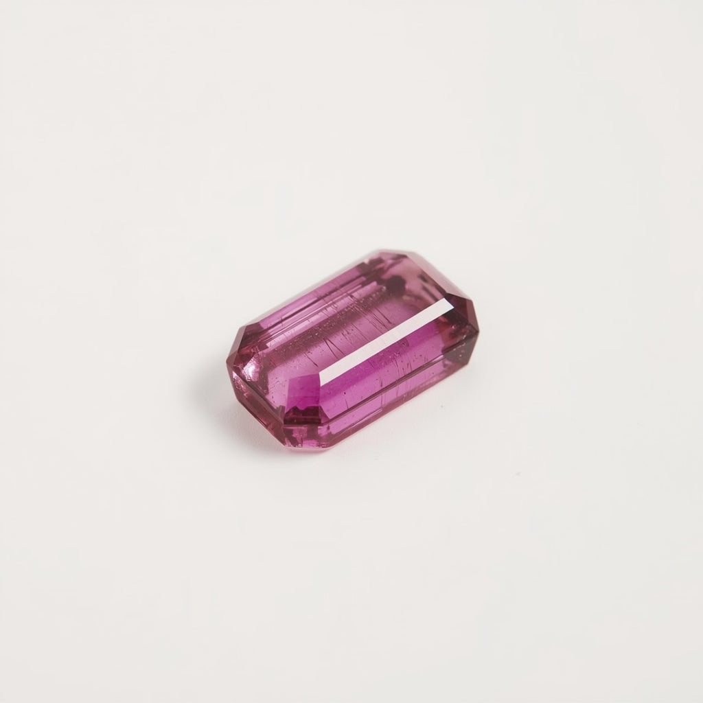 Pink Tourmaline 1PC Medium 7x14 MM Baguette Faceted Pink Sparkling Semi Precious Gems