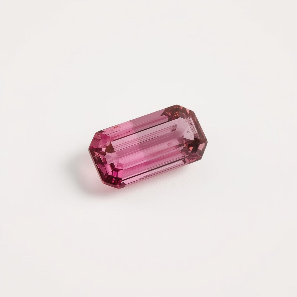 Pink Tourmaline 1PC Large 8x16 MM Baguette Faceted Pink Polished Semi Precious Loose Gems