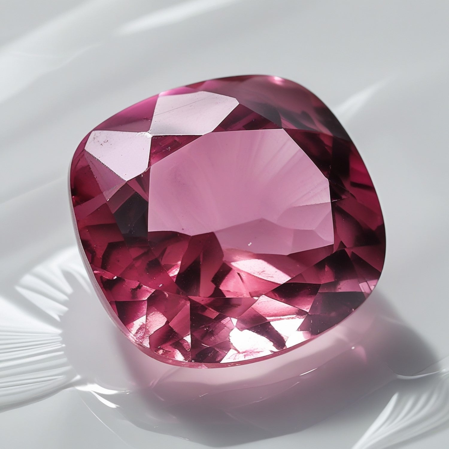 Pink Tourmaline 1PC Chunky 13x13 MM Cushion Faceted Pink Natural Semi Precious Loose Gemstone