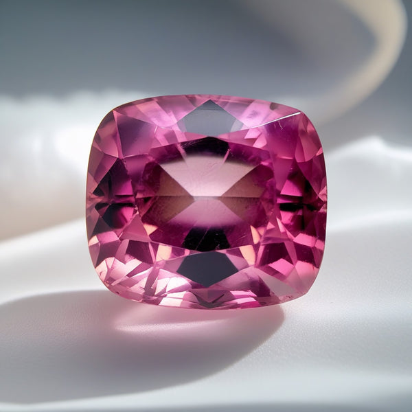 Pink Tourmaline 1PC Chunky 14x14 MM Cushion Faceted Pink Genuine Semi Precious Loose Gemstones