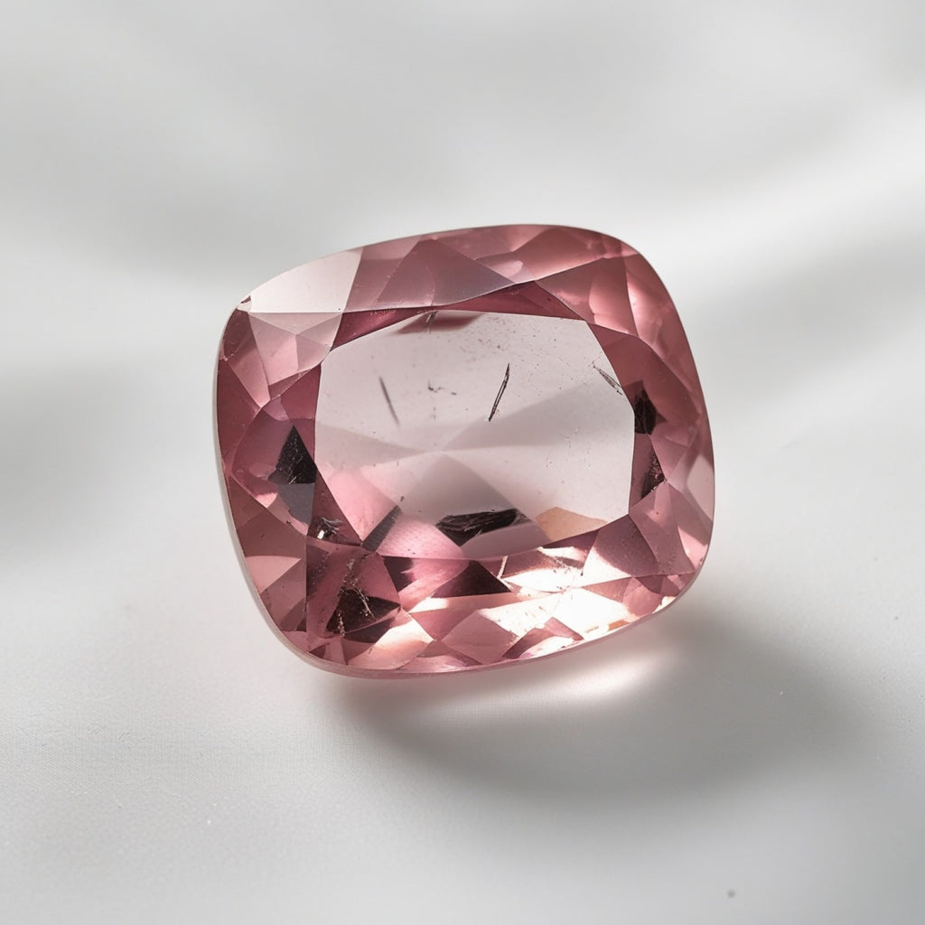 Pink Tourmaline 1PC Chunky 15x15 MM Cushion Faceted Pink Superior Semi Precious Gems