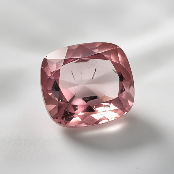 Pink Tourmaline 1PC Chunky 15x15 MM Cushion Faceted Pink Superior Semi Precious Gems