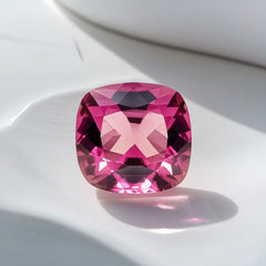 Pink Tourmaline 1PC Tiny 6x6 MM Cushion Faceted Pink Polished Semi Precious Loose Gemstones