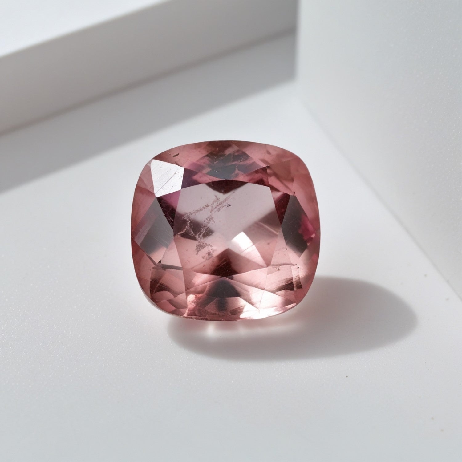 Pink Tourmaline 1PC Medium 9x9 MM Cushion Faceted Pink Lustrous Semi Precious Loose Gemstone