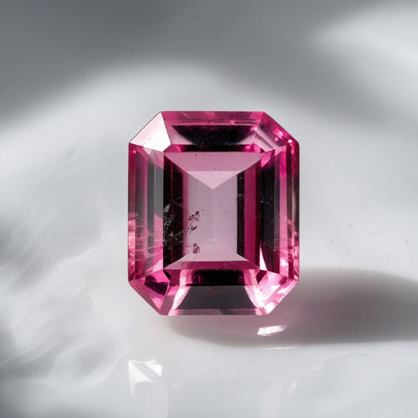 Pink Tourmaline 1PC Chunky 15x20 MM Emerald Faceted Pink Natural Semi Precious Gems