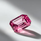 Pink Tourmaline 1PC Small 6x9 MM Emerald Faceted Pink Fiery Semi Precious Loose Gemstone