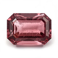 Pink Tourmaline 1PC Small 7x9 MM Emerald Faceted Pink Brilliant Semi Precious Loose Gemstones