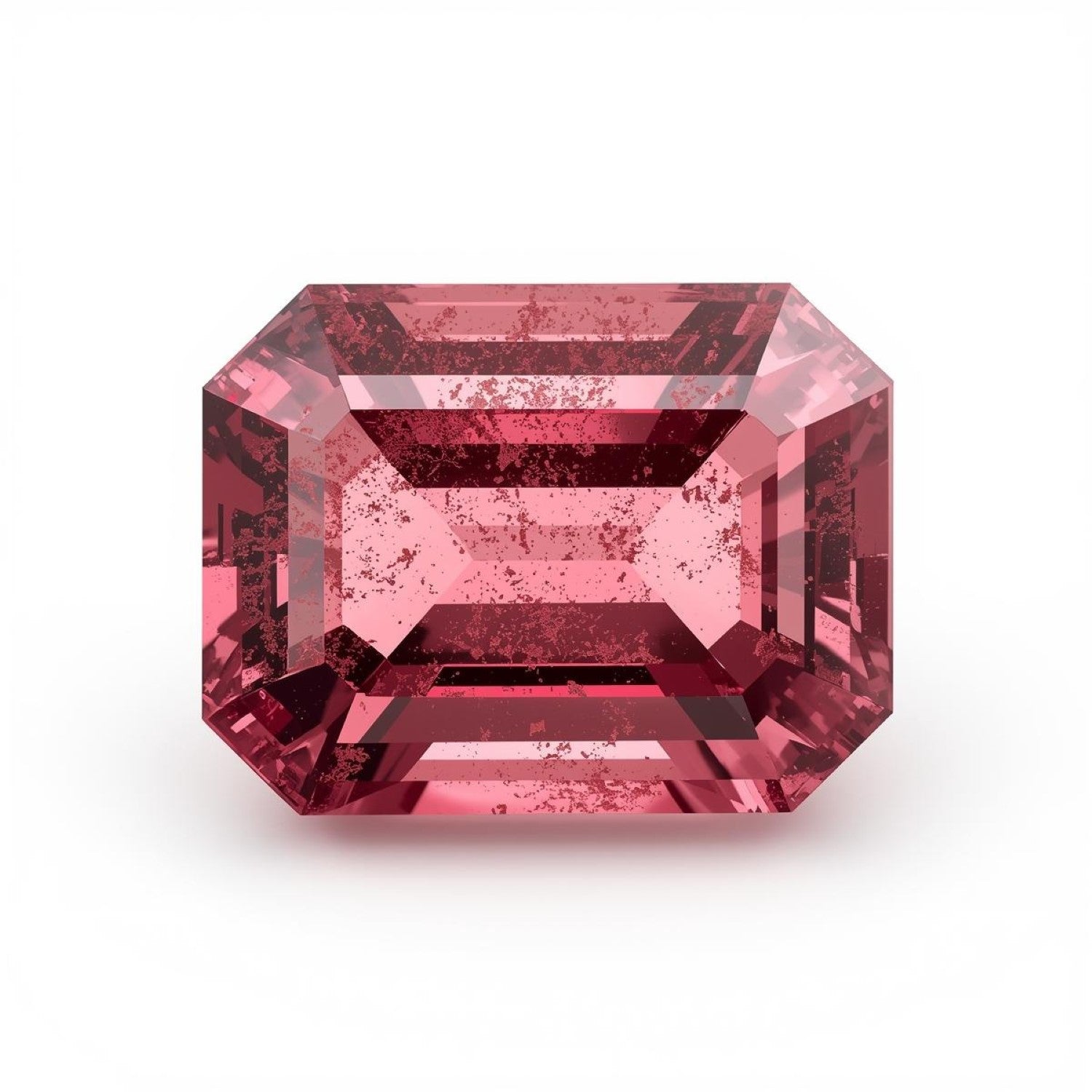 Pink Tourmaline 1PC Medium 8x10 MM Emerald Faceted Pink Polished Semi Precious Loose Gems