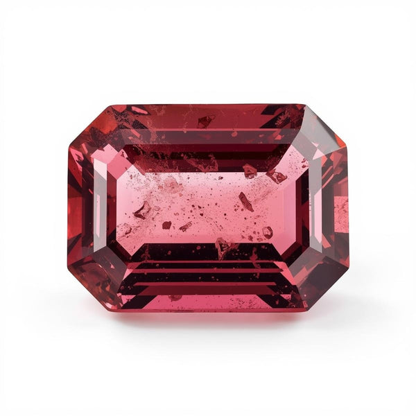 Pink Tourmaline 1PC Large 8x12 MM Emerald Faceted Pink Luster Semi Precious Loose Gemstones