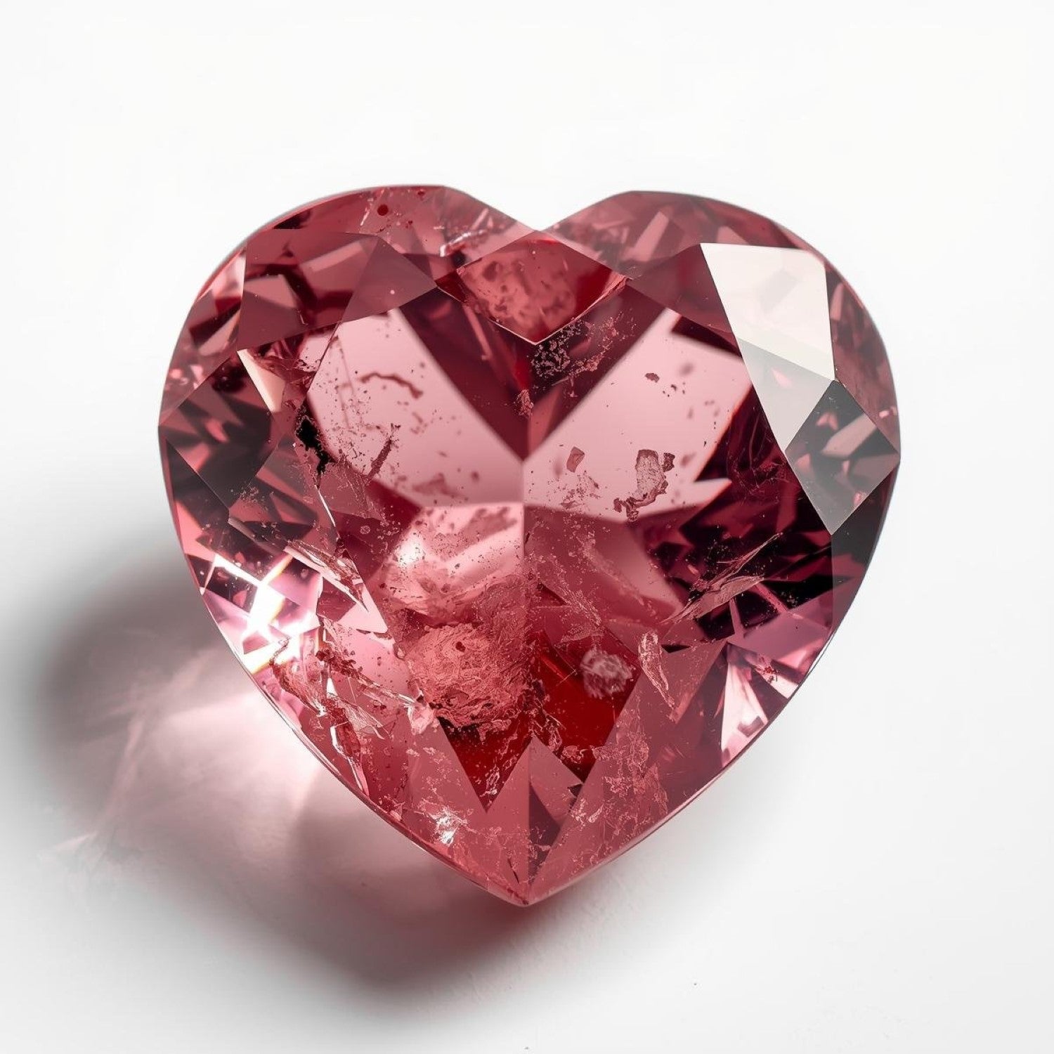 Pink Tourmaline 1PC Large 10x10 MM Heart Faceted Pink Shine Semi Precious Loose Gemstones Main image