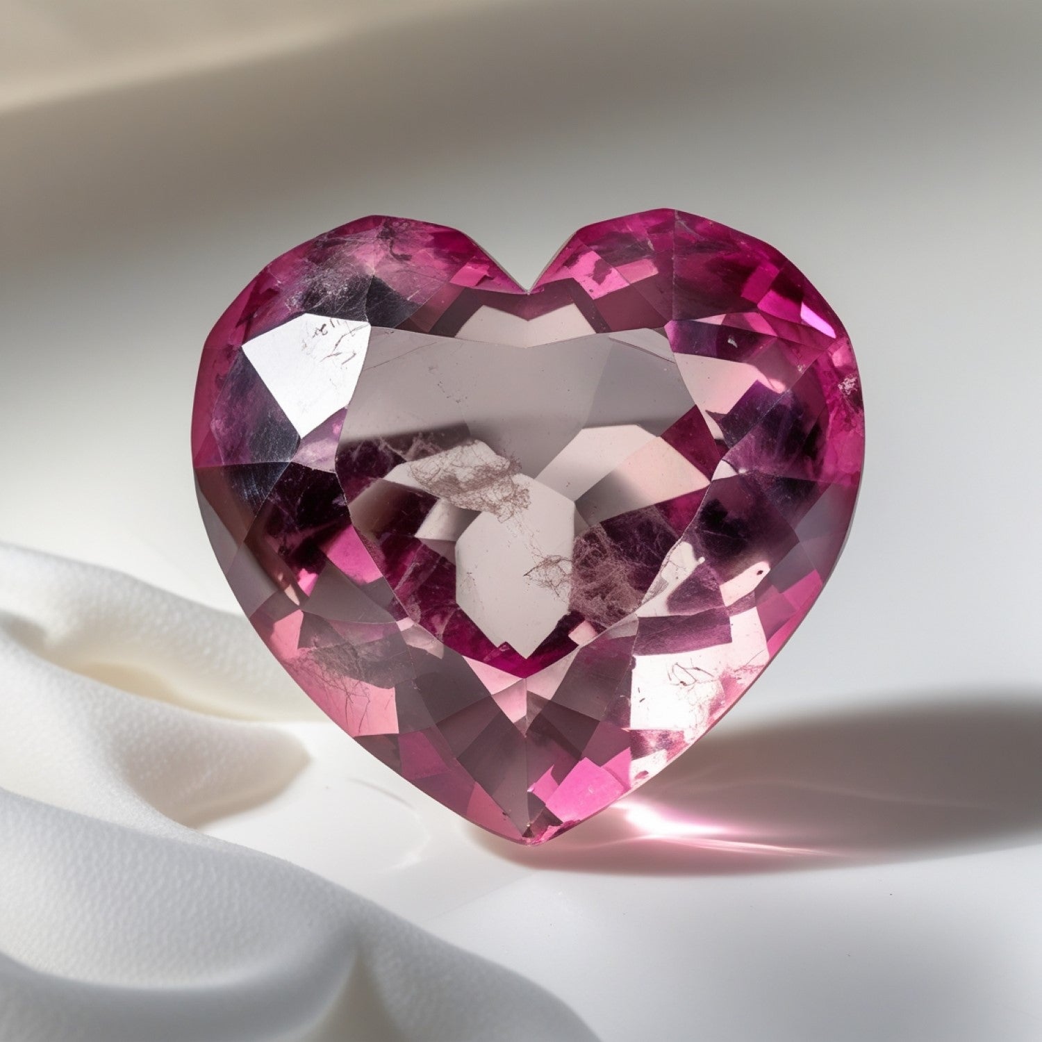 Pink Tourmaline 1PC Large 11x11 MM Heart Faceted Pink Fine Semi Precious Gems