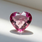 Pink Tourmaline 1PC Chunky 14x14 MM Heart Faceted Pink Genuine Semi Precious Loose Gemstones