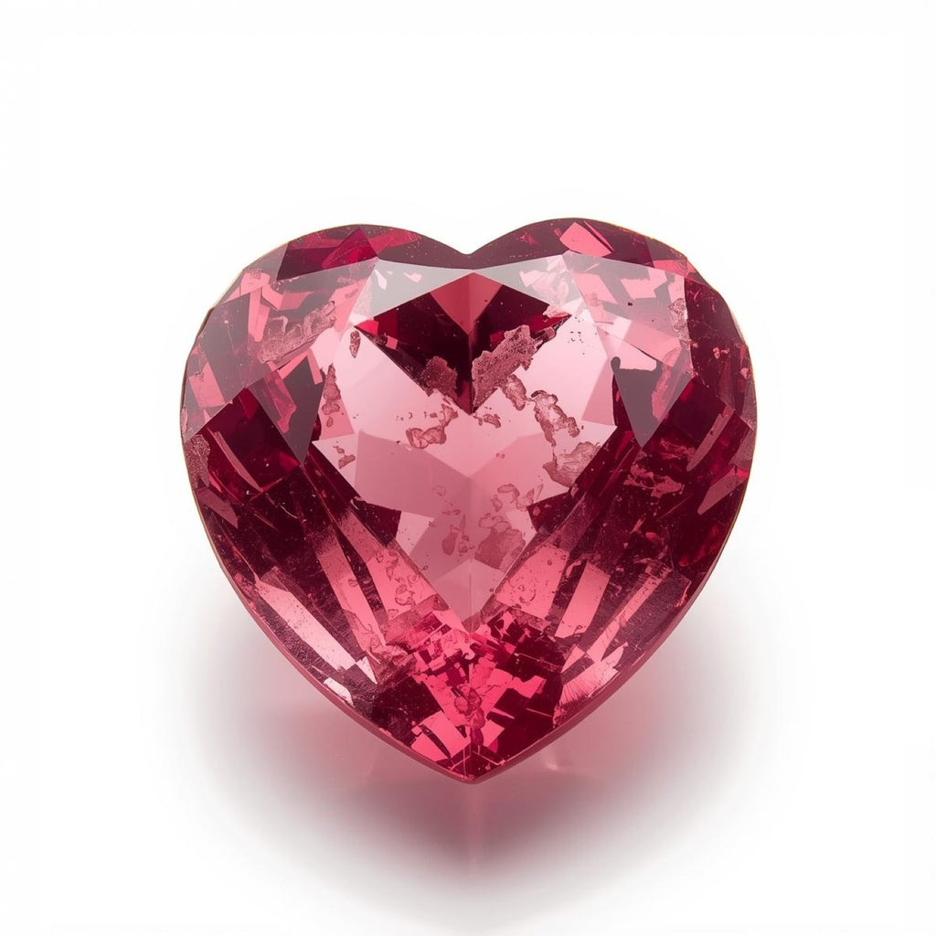 Pink Tourmaline 1PC Chunky 14x14 MM Heart Faceted Pink Genuine Semi Precious Loose Gemstones