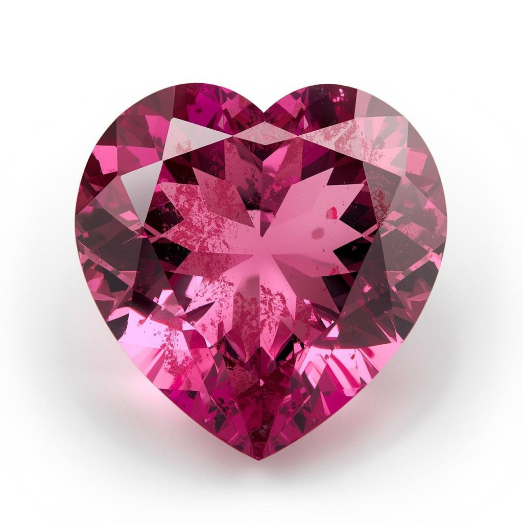 Pink Tourmaline 1PC Chunky 15x15 MM Heart Faceted Pink Superior Semi Precious Gems