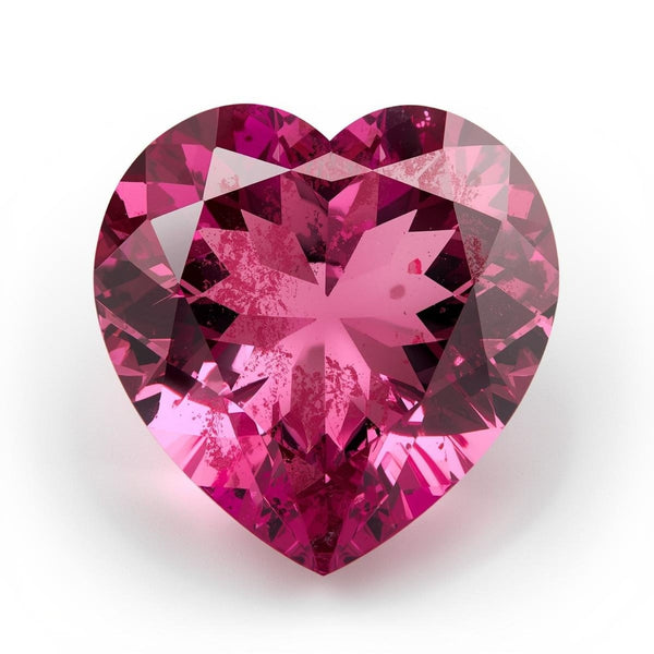 Pink Tourmaline 1PC Chunky 15x15 MM Heart Faceted Pink Superior Semi Precious Gems