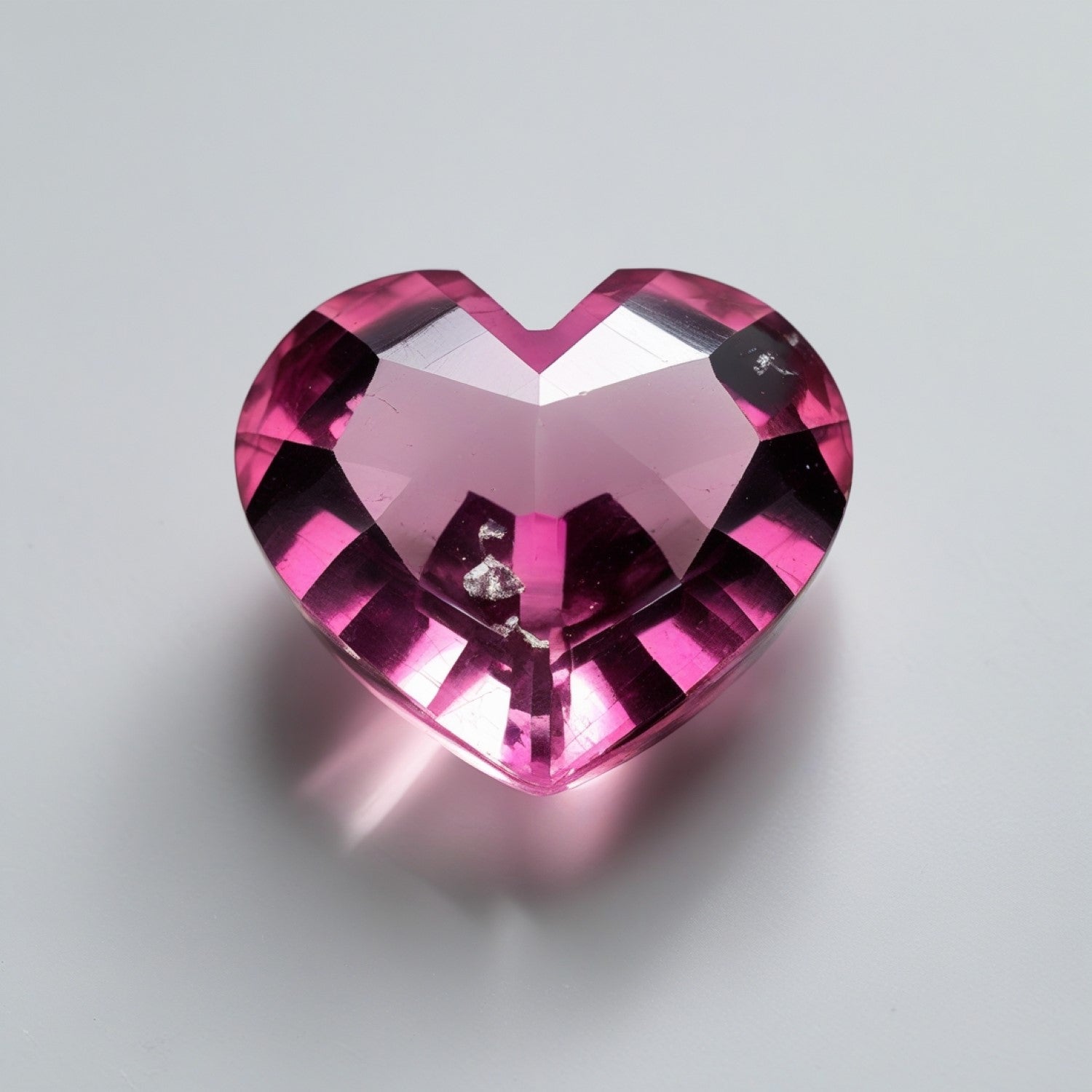 Pink Tourmaline 1PC Chunky 15x15 MM Heart Faceted Pink Superior Semi Precious Gems