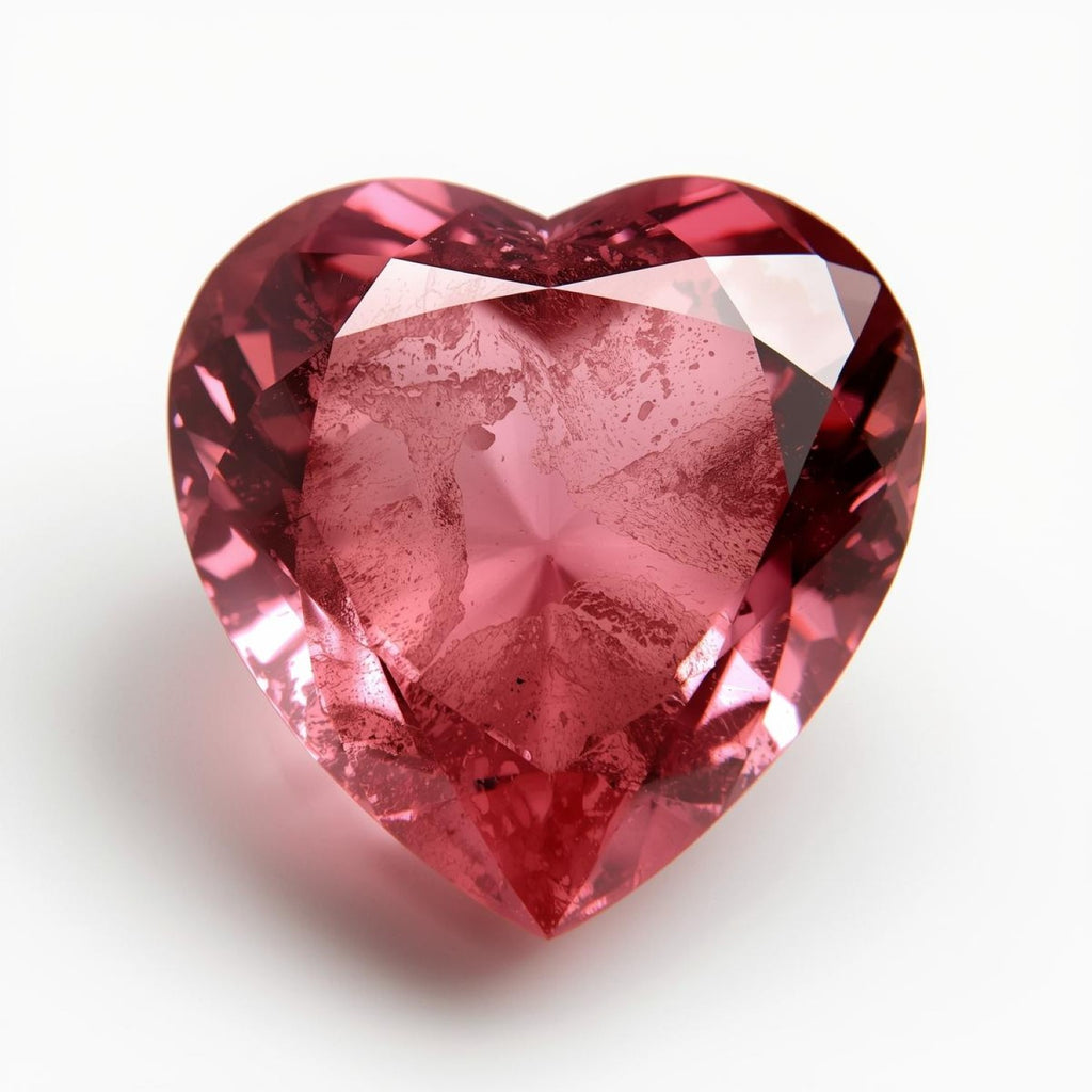 Pink Tourmaline 1PC Chunky 16x16 MM Heart Faceted Pink Pure Semi Precious Loose Gems