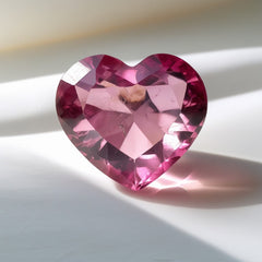 Pink Tourmaline 10PC Tiny 3x3 MM Heart Faceted Pink Fiery Semi Precious Gems