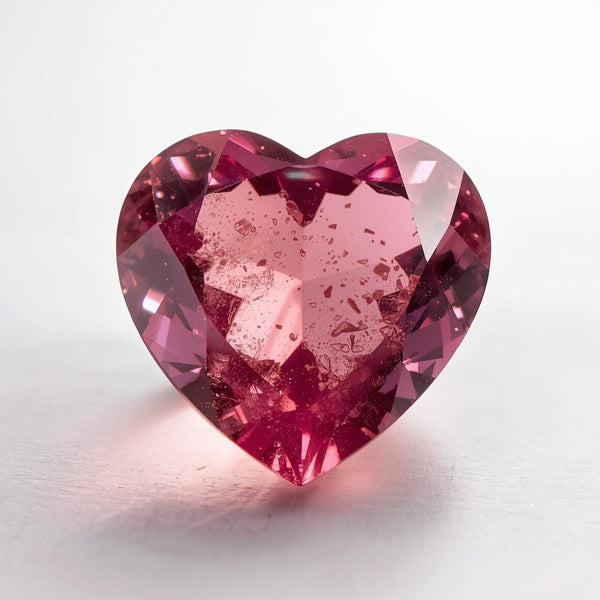 Pink Tourmaline 1PC Small 8x8 MM Heart Faceted Pink Luster Semi Precious Loose Gems