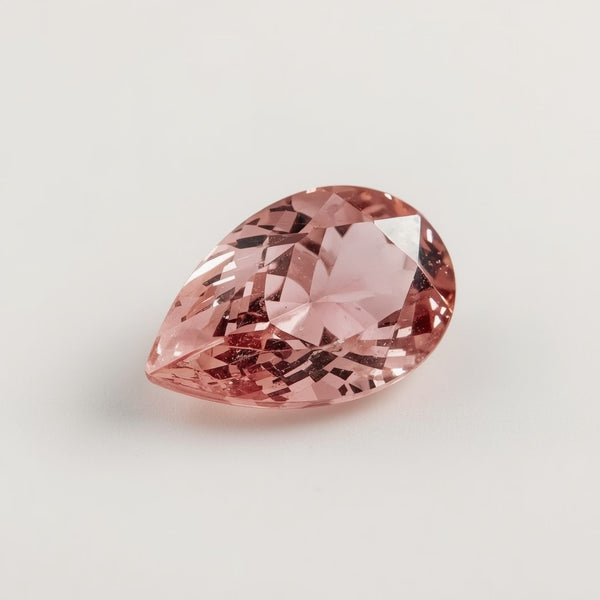 Pink Tourmaline 1PC Chunky 15x20 MM Pear Faceted Pink Fine Semi Precious Loose Gemstone