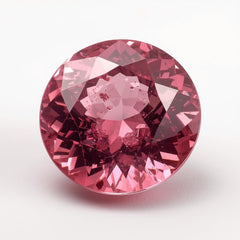 Rosa Turmalin, 1 Stück, groß, 10 x 10 mm, rund, facettiert, rosa Glanz, Halbedelsteine, lose Edelsteine
