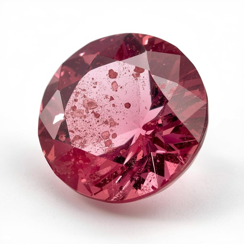 Pink Tourmaline 1PC Chunky 14x14 MM Round Faceted Pink Genuine Semi Precious Loose Gemstones