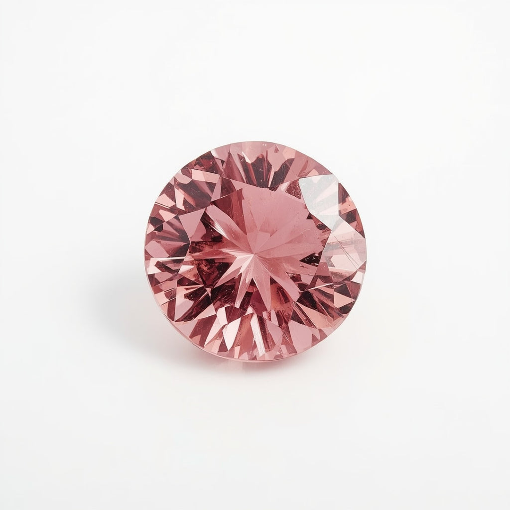 Pink Tourmaline 1PC Small 8x8 MM Round Faceted Pink Luster Semi Precious Loose Gems
