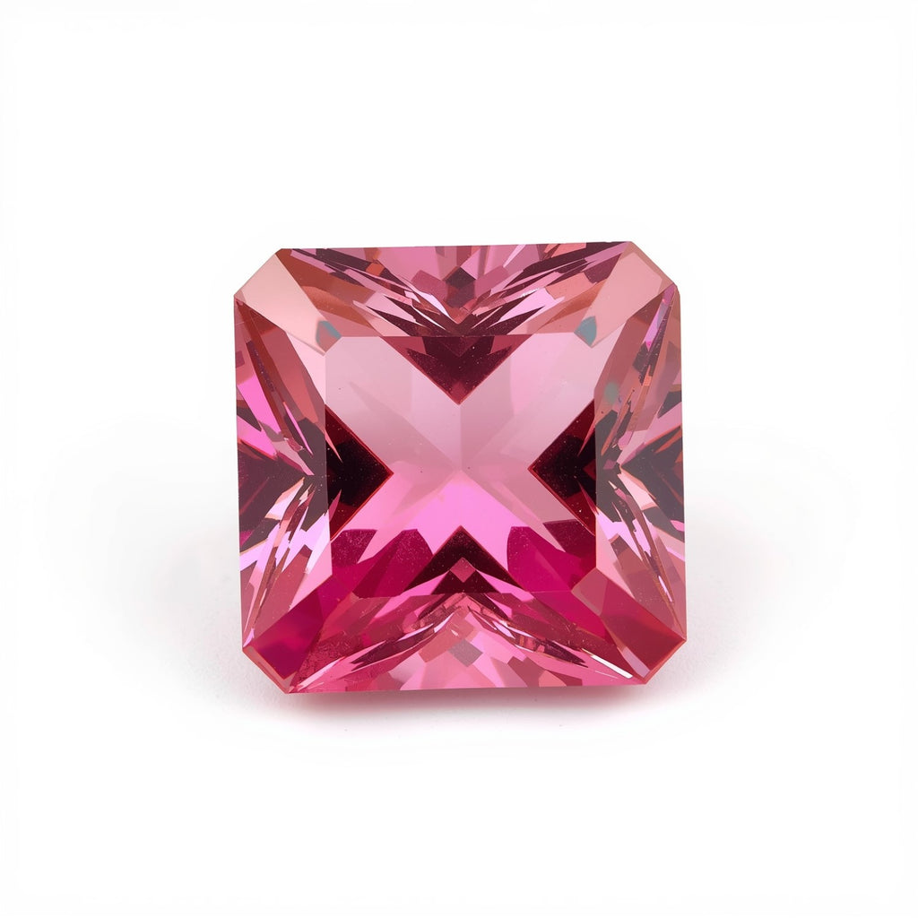 Pink Tourmaline 1PC Large 10x10 MM Square Faceted Pink Shine Semi Precious Loose Gemstones
