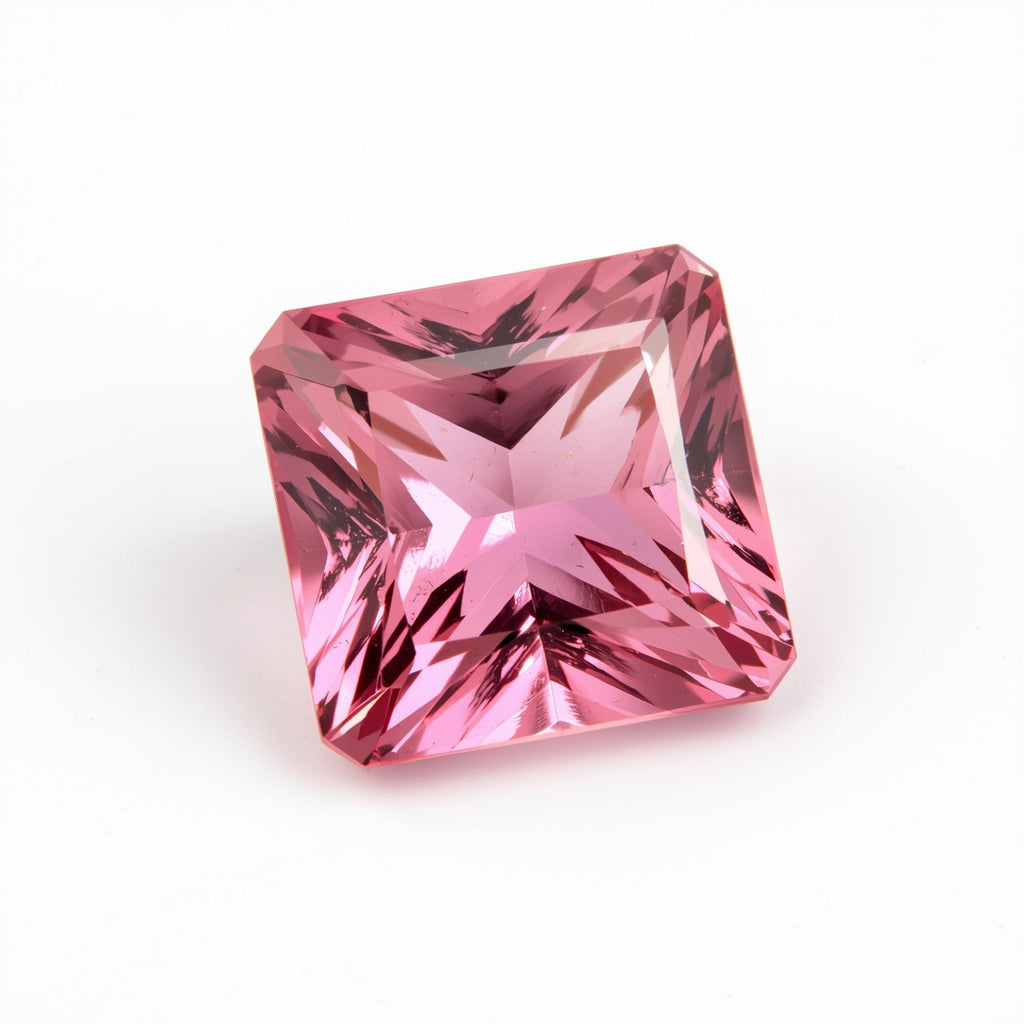 Pink Tourmaline 1PC Large 11x11 MM Square Faceted Pink Fine Semi Precious Gems