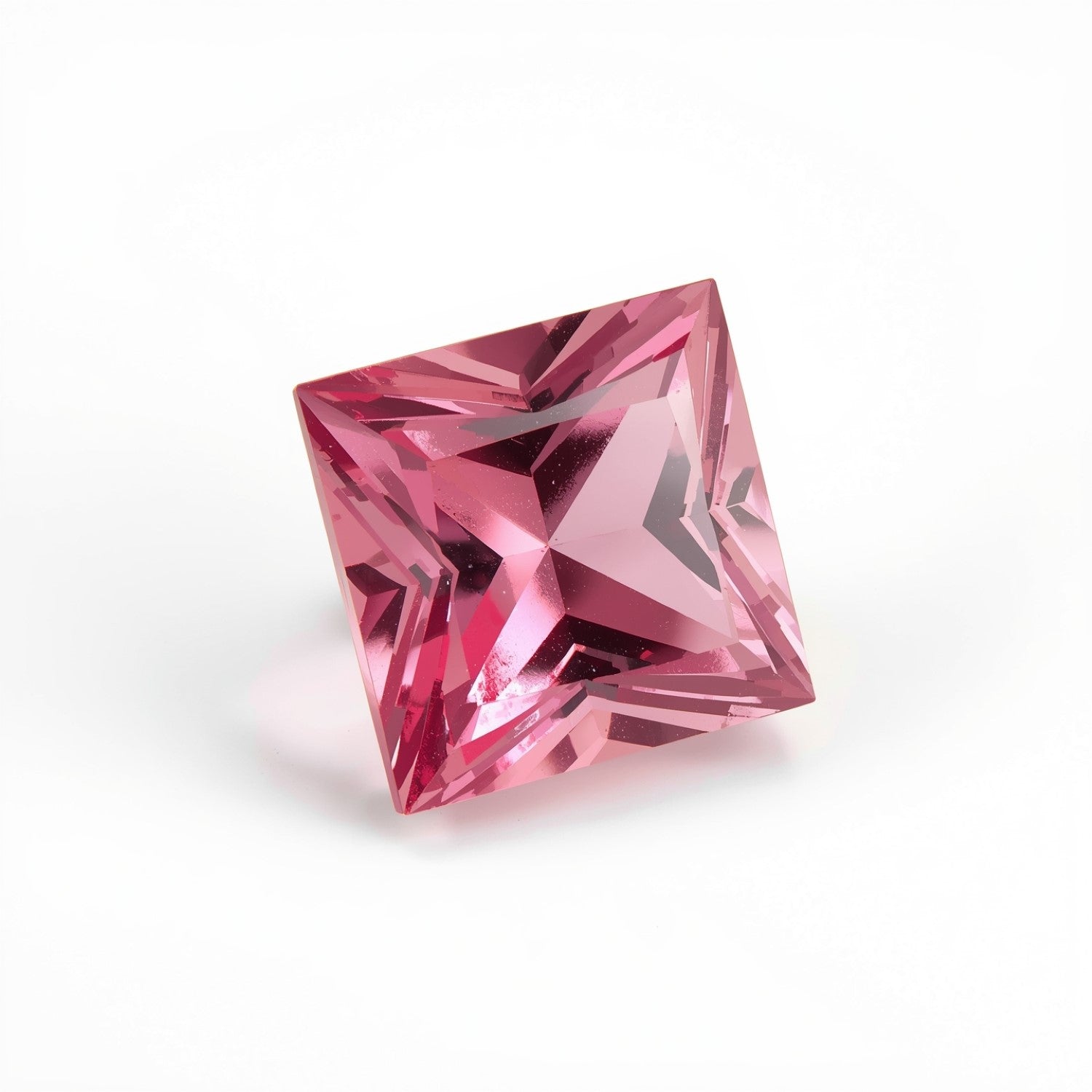 Pink Tourmaline 1PC Tiny 5x5 MM Square Faceted Pink Sparkling Semi Precious Loose Gemstone