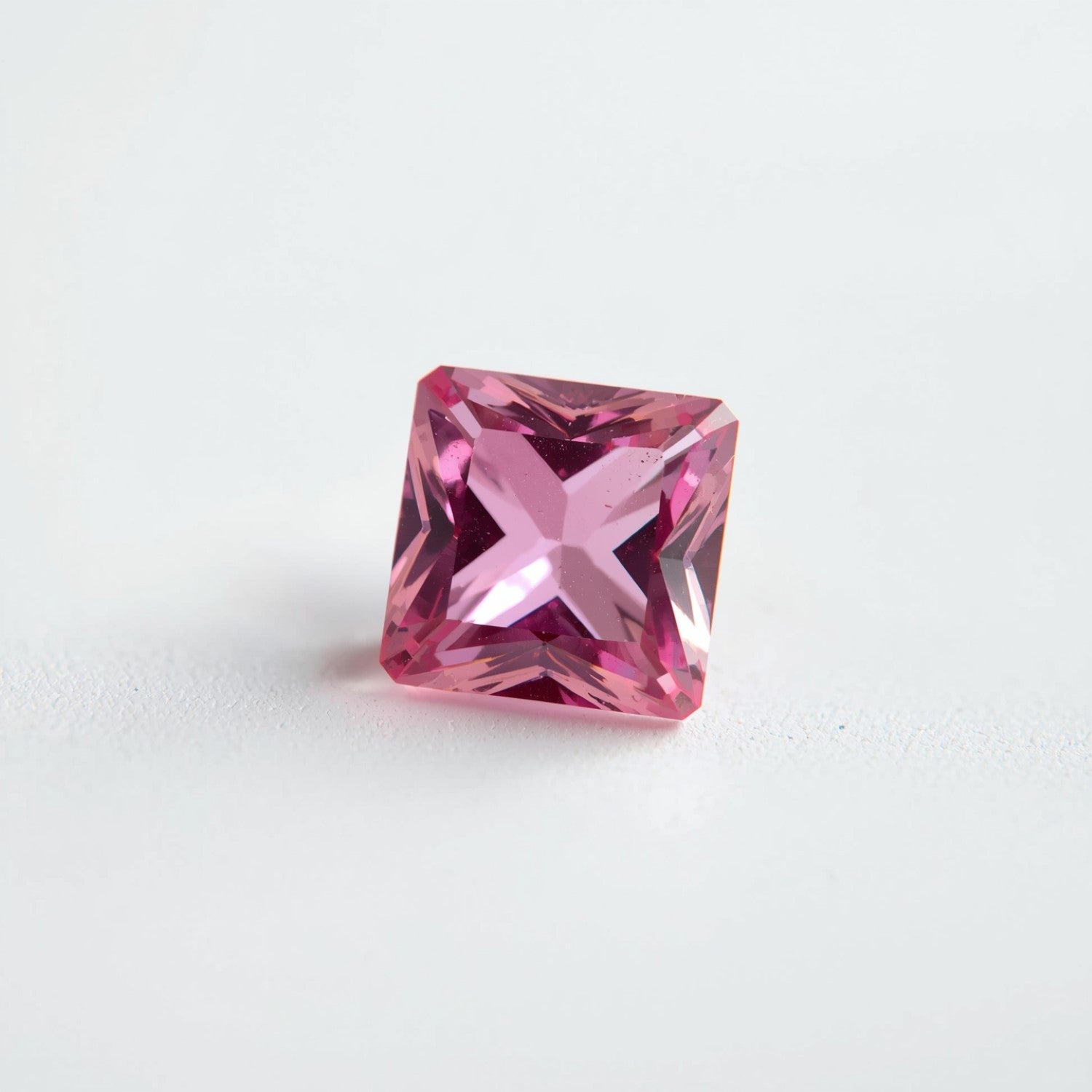 Pink Tourmaline 1PC Small 8x8 MM Square Faceted Pink Luster Semi Precious Loose Gems