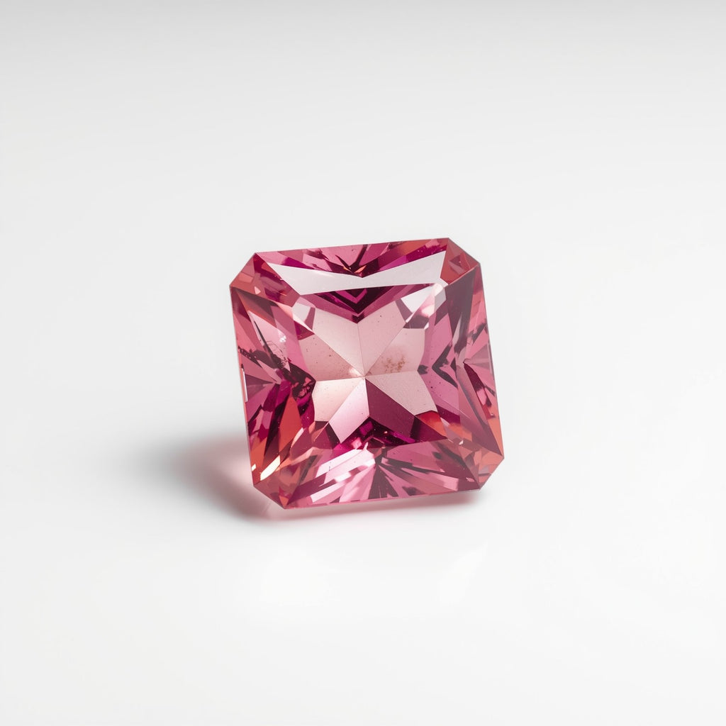 Pink Tourmaline 1PC Medium 9x9 MM Square Faceted Pink Lustrous Semi Precious Loose Gemstone