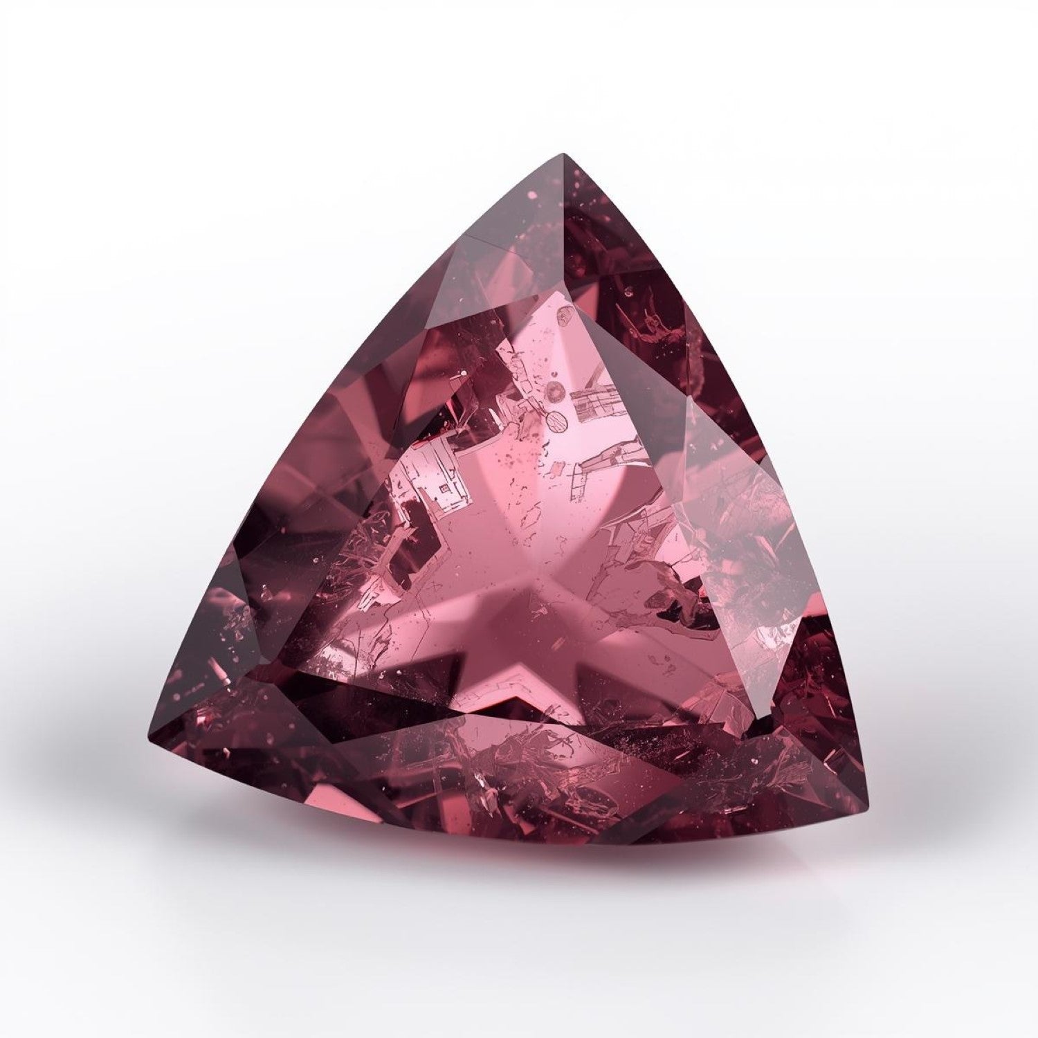 Pink Tourmaline 1PC Chunky 13x13 MM Triangle Faceted Pink Natural Semi Precious Loose Gemstone Immagine secondaria del prodotto