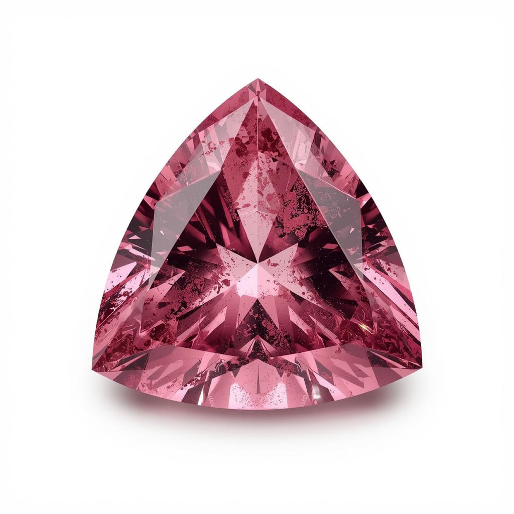 Pink Tourmaline 1PC Chunky 14x14 MM Triangle Faceted Pink Genuine Semi Precious Loose Gemstones