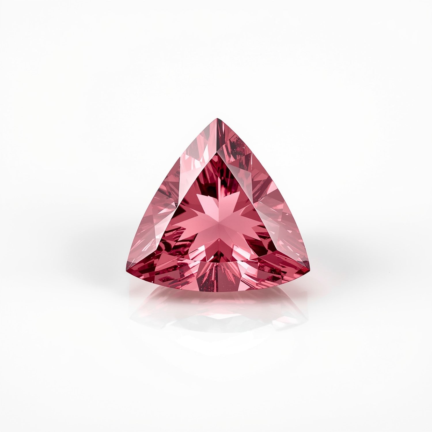 Pink Tourmaline 1PC Tiny 6x6 MM Triangle Faceted Pink Polished Semi Precious Loose Gemstones