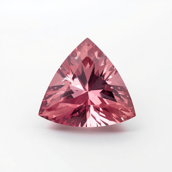 Pink Tourmaline 1PC Medium 9x9 MM Triangle Faceted Pink Lustrous Semi Precious Loose Gemstone