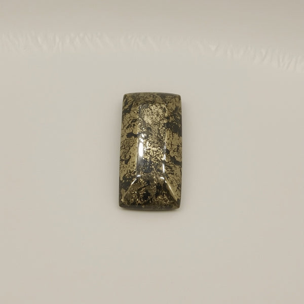 Pyrite 1PC Small 5x10 MM Baguette Cabochon Gray Genuine semi Precious Loose Gemstones