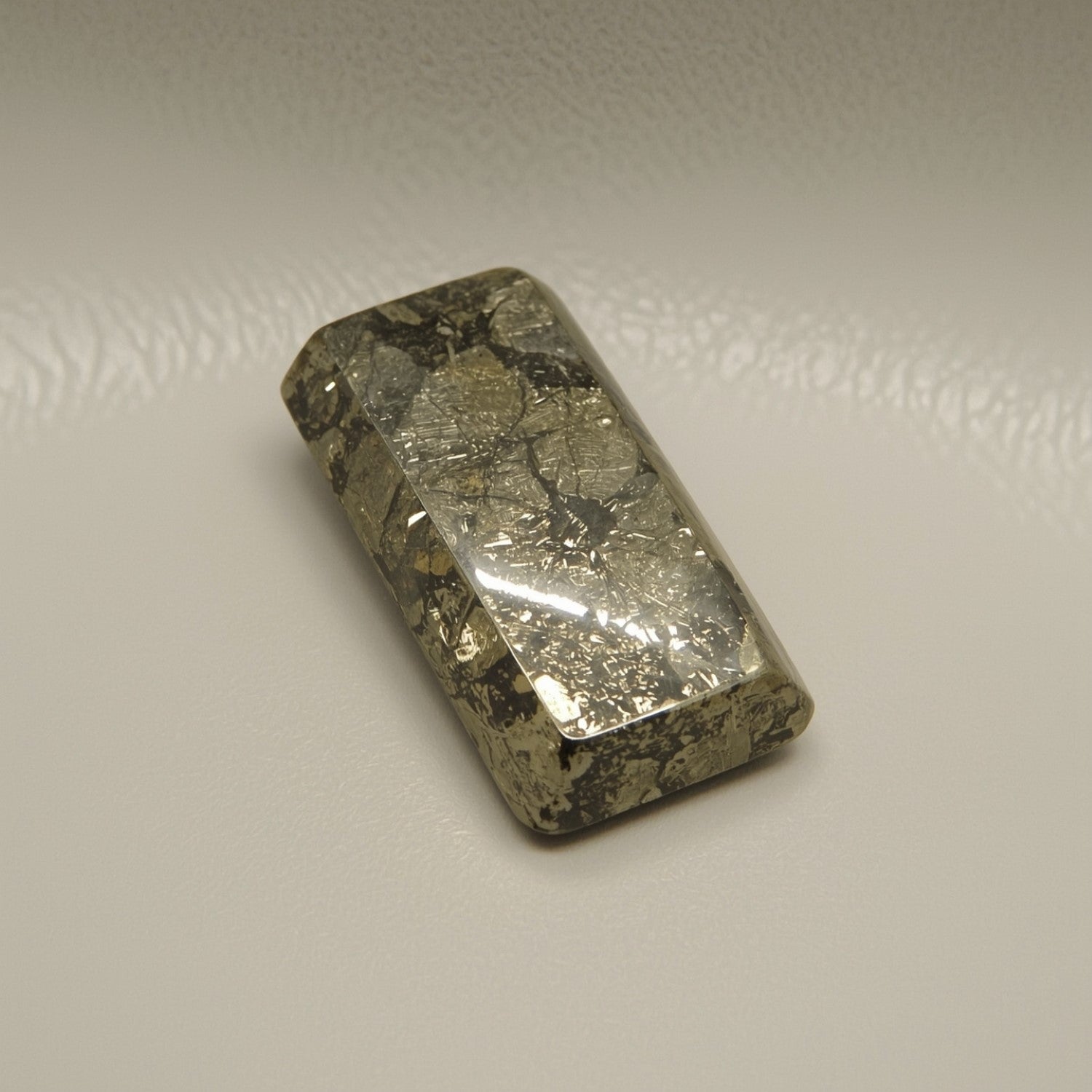 Pyrite 1PC Small 6x12 MM Baguette Cabochon Gray Superior semi Precious Semi Precious Gemstone Sekundär produktbild