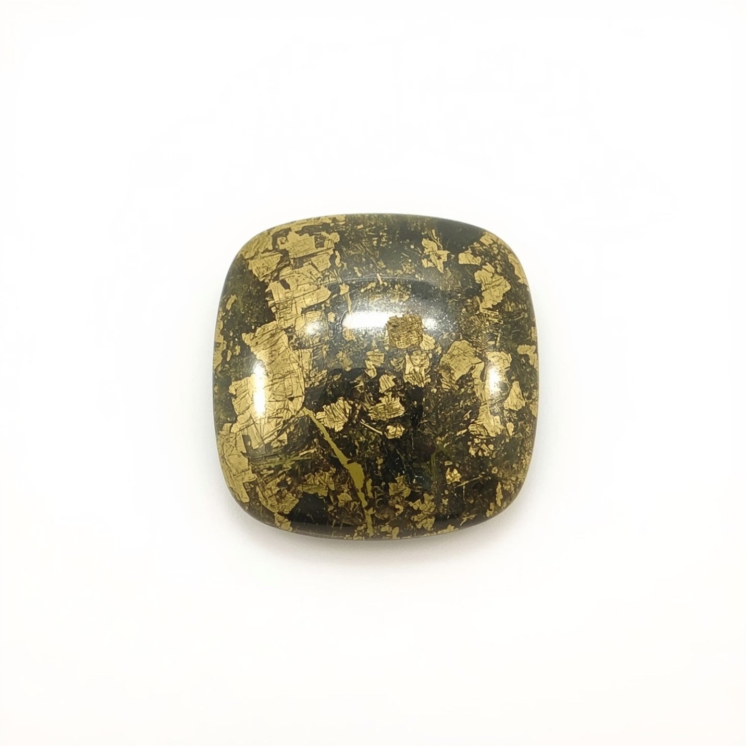 Pyrite 1PC Large 11x11 MM Cushion Cabochon Gray Superior semi Precious Semi Precious Gemstone