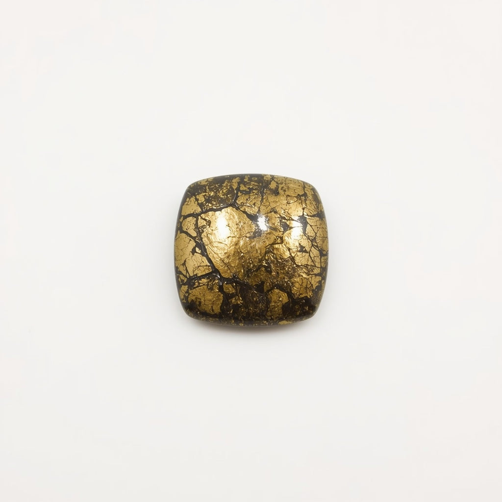 Pyrite 1PC Tiny 6x6 MM Cushion Cabochon Gray Shine semi Precious Precious Gemstone