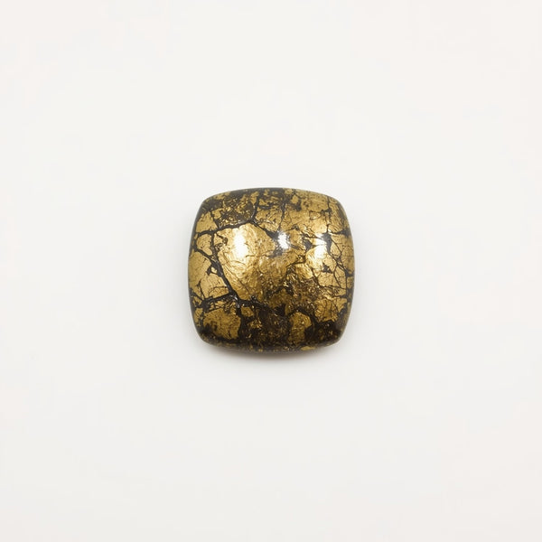 Pyrite 1PC Tiny 6x6 MM Cushion Cabochon Gray Shine semi Precious Precious Gemstone