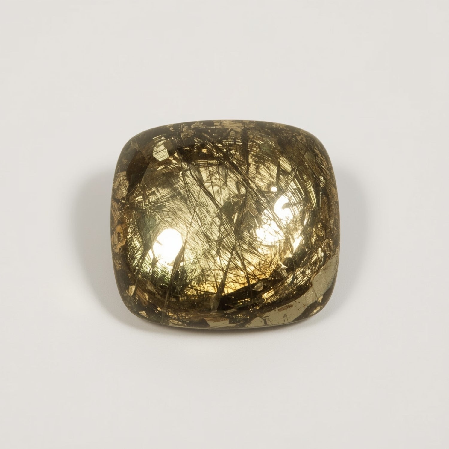 Pyrite 1PC Small 8x8 MM Cushion Cabochon Gray High-Quality semi Precious Loose Gems