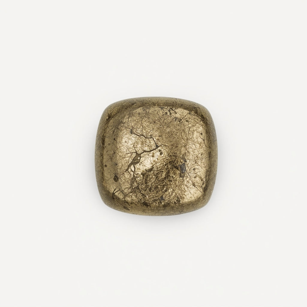 Pyrite 1PC Medium 9x9 MM Cushion Cabochon Gray Natural semi Precious Loose Gemstone
