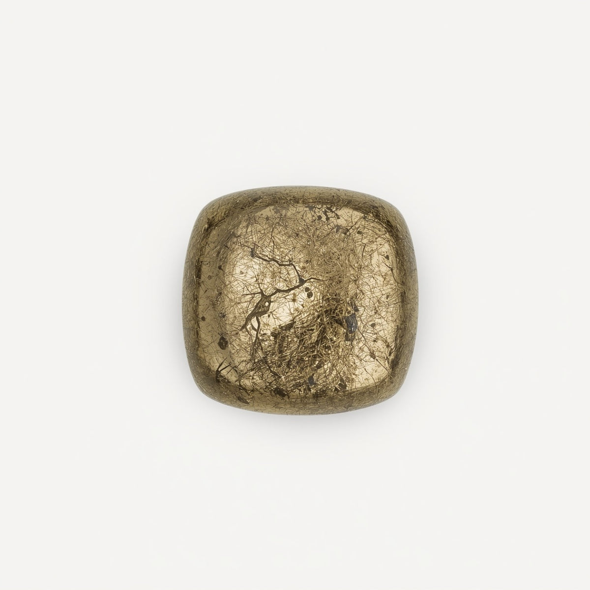 Pyrite 1PC Medium 9x9 MM Cushion Cabochon Gray Natural semi Precious Loose Gemstone