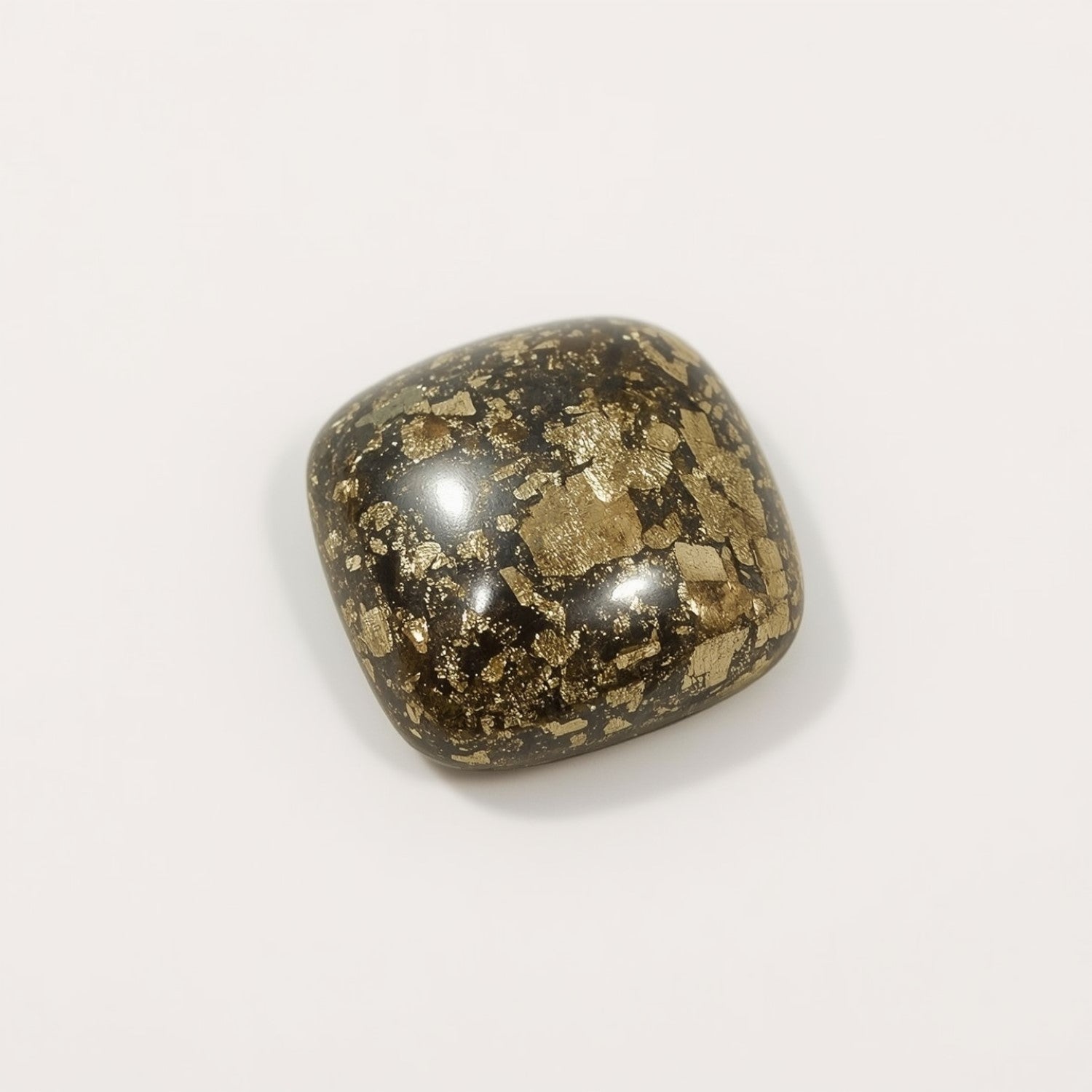 Pyrite 1PC Medium 9x9 MM Cushion Cabochon Gray Natural semi Precious Loose Gemstone Image secondaire du produit