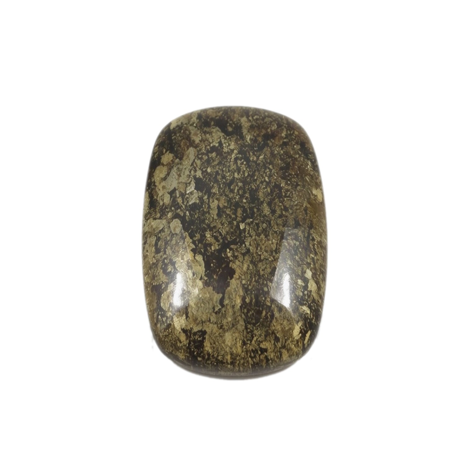 Pyrite 1PC Small 6x9 MM Emerald Cabochon Gray Brilliant semi Precious Loose Gemstones Secundaire afbeelding