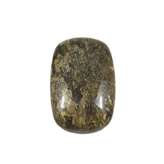 Pyrite 1PC Small 6x9 MM Emerald Cabochon Gray Brilliant semi Precious Loose Gemstones