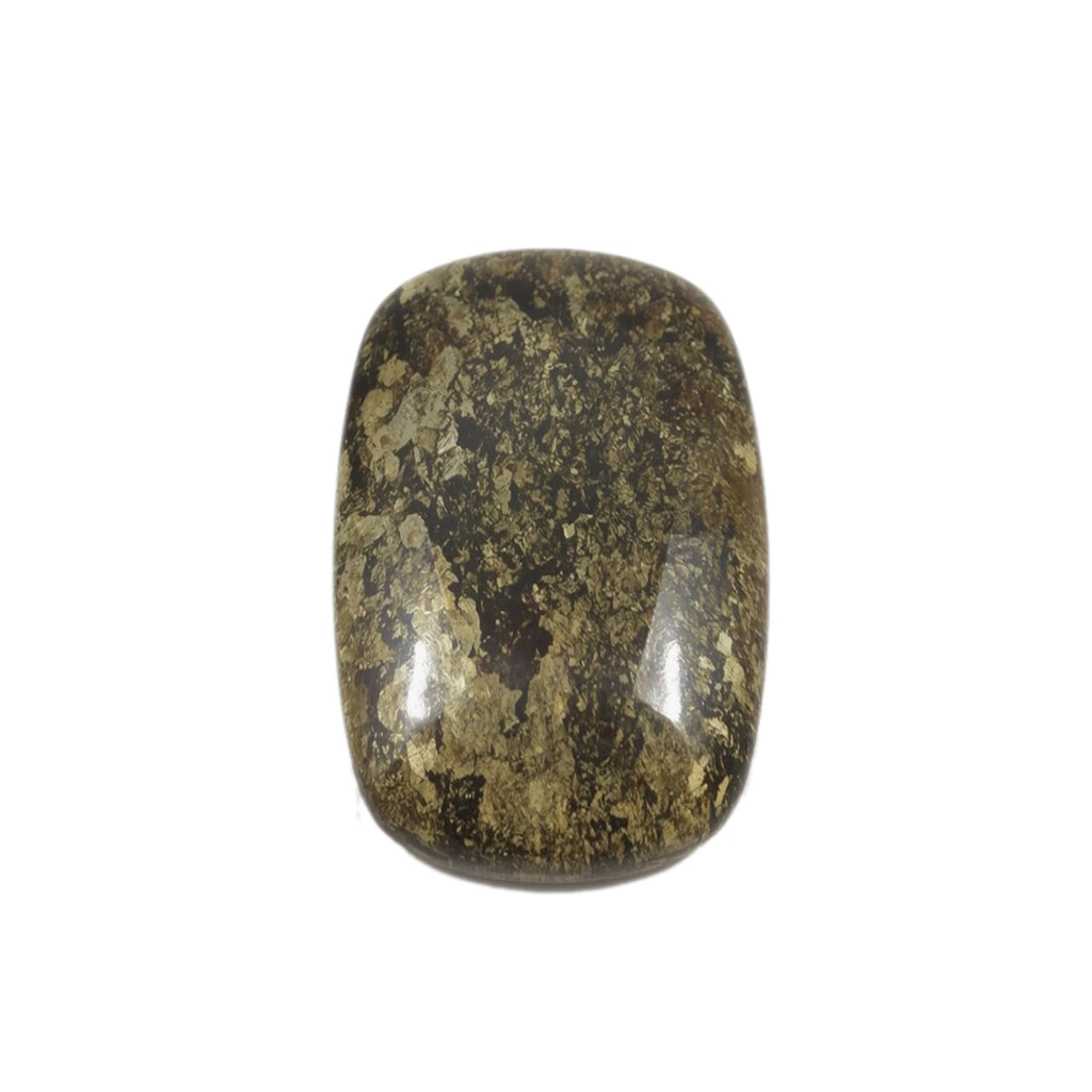 Pyrite 1PC Small 7x9 MM Emerald Cabochon Gray Sparkling semi Precious Semi Precious Gemstone