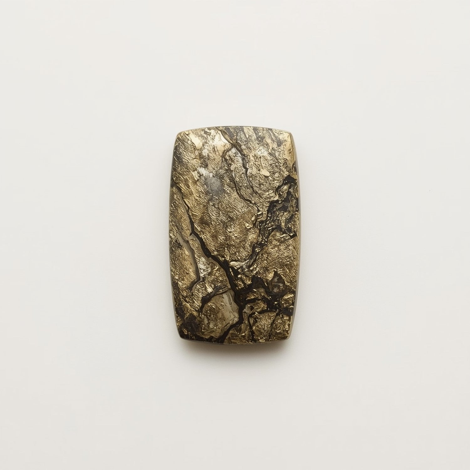 Pyrite 1PC Medium 8x10 MM Emerald Cabochon Gray Splendid semi Precious Gems