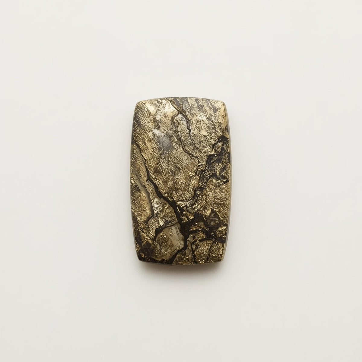 Pyrite 1PC Medium 8x10 MM Emerald Cabochon Gray Splendid semi Precious Gems